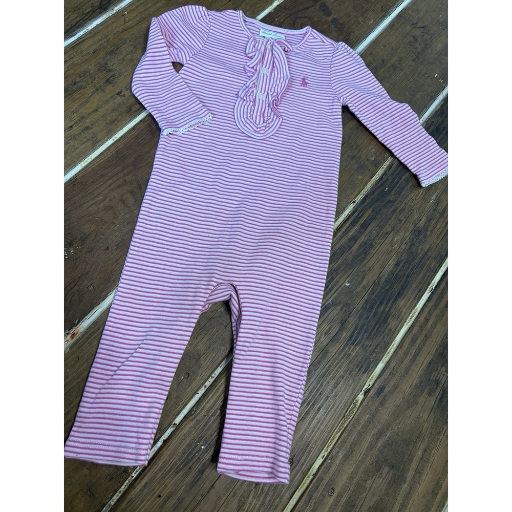 Ralph Lauren one piece baby 9months Pink And White Stripped